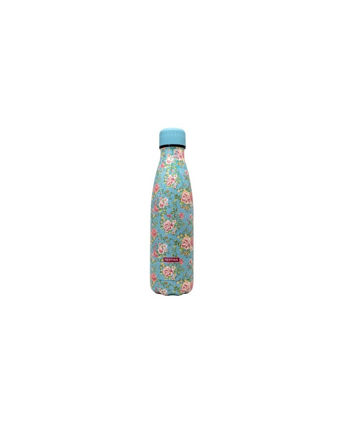 BOTTLE AC. INOX. FLORES ROSA 500 ML