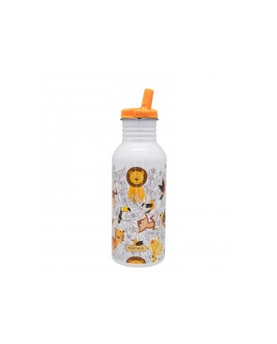 BOTTLE INFANTIL CON PAJITA LEONES 500 ML