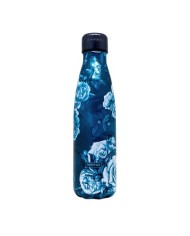 BOTTLE AC. INOX. FLORES AZULES 500 ML