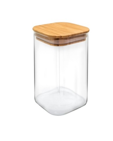 TARRO CRISTAL TAPA BAMBU 1100 ml