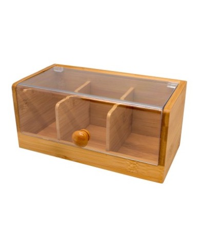 ORGANIZADOR DE TE DE BAMBU 3 compartim.