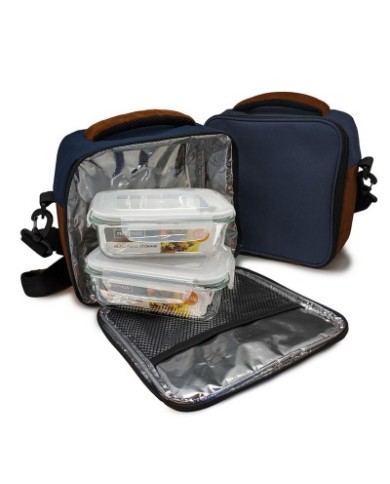 BOLSA TERM AZUL  C/ 2 HERMET CRISTAL 0.6 L